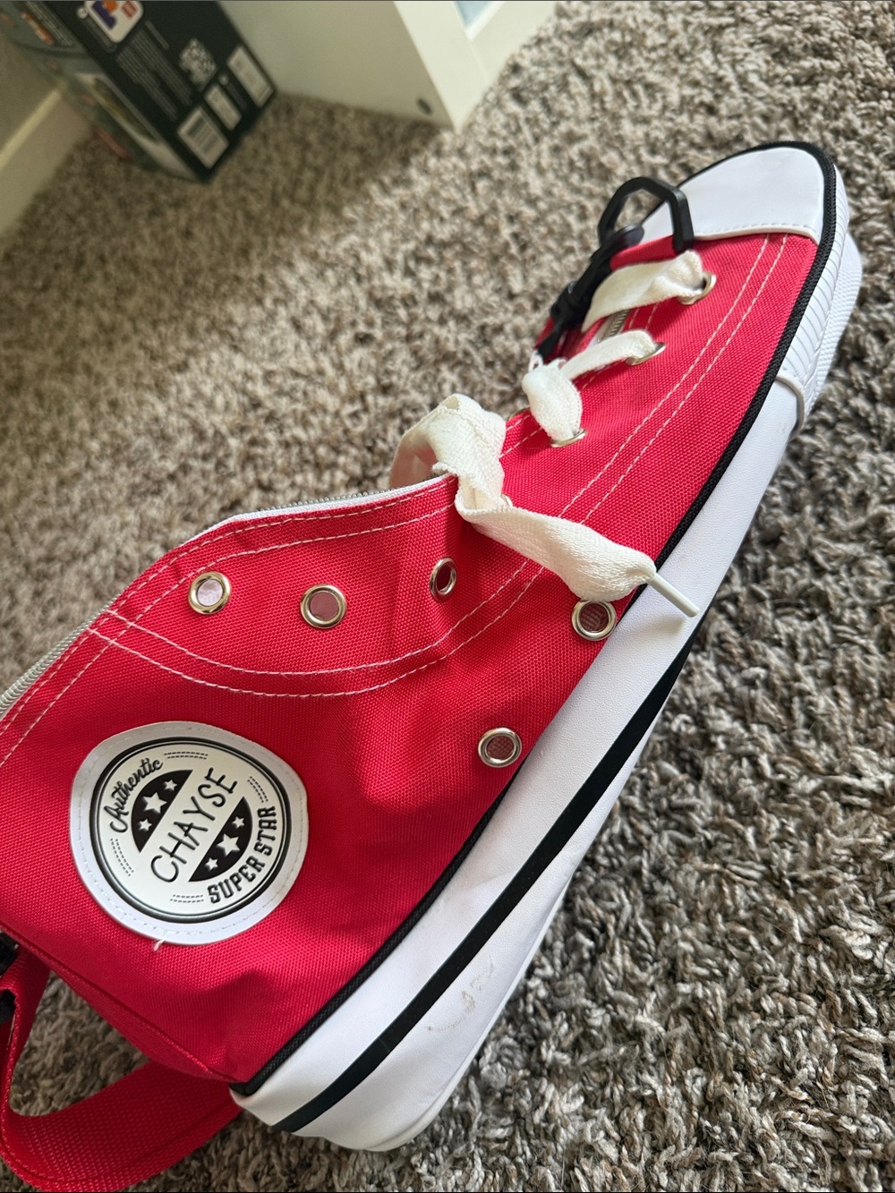 Kids' Red High-Top Canvas Sneaker Backpack